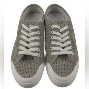 Rag & Bone Suede Low Top Sneakers Grey Round-Toes Lace-Up Closure at Uppers